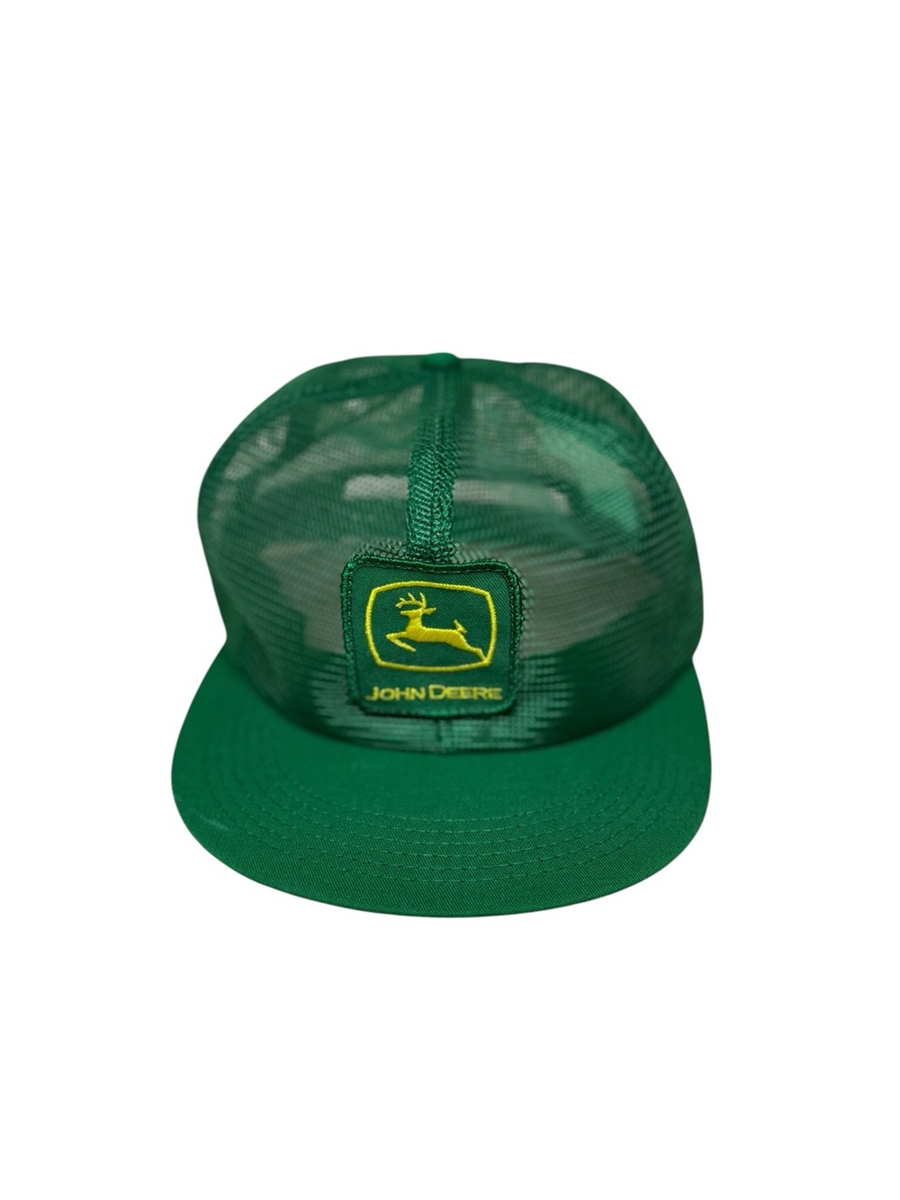 Vintage John Deere green trucker hat Cap K-products Made in USA